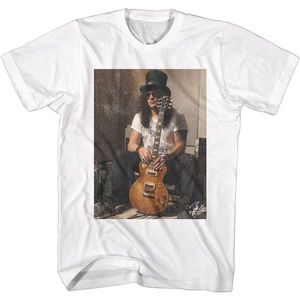 Slash Slash On Amp White Adult T-Shirt